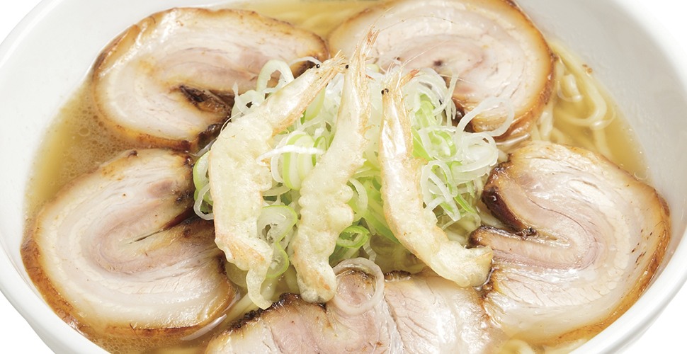 白エビ肉盛そば